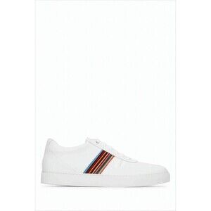 Paul Smith Multicolored Stripe Detail Smooth Leather Sneakers - NWT